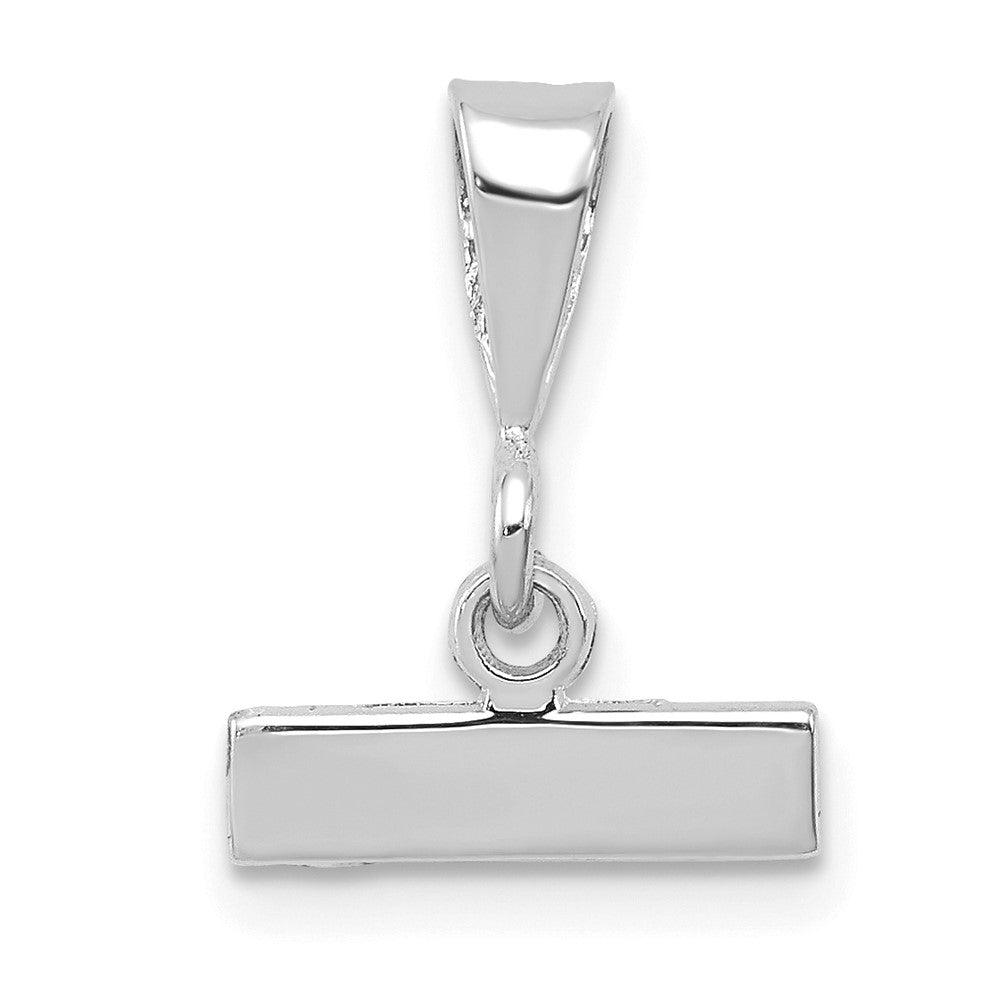 14K White Gold Small Polished Top Charm