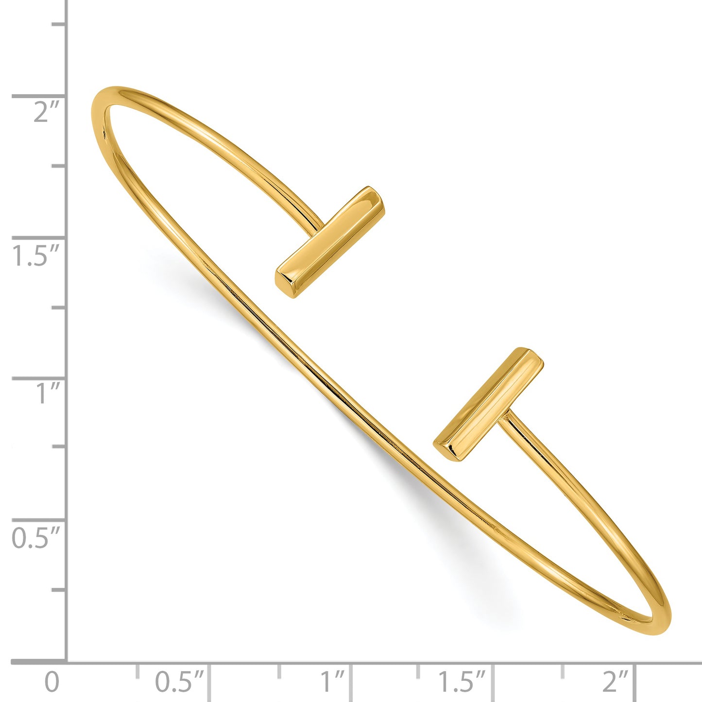 14K Yellow Gold Flexible Bar Bangle