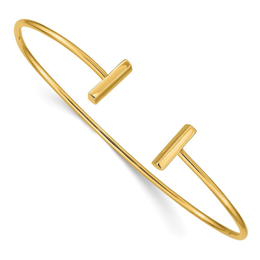 14K Yellow Gold Flexible Bar Bangle