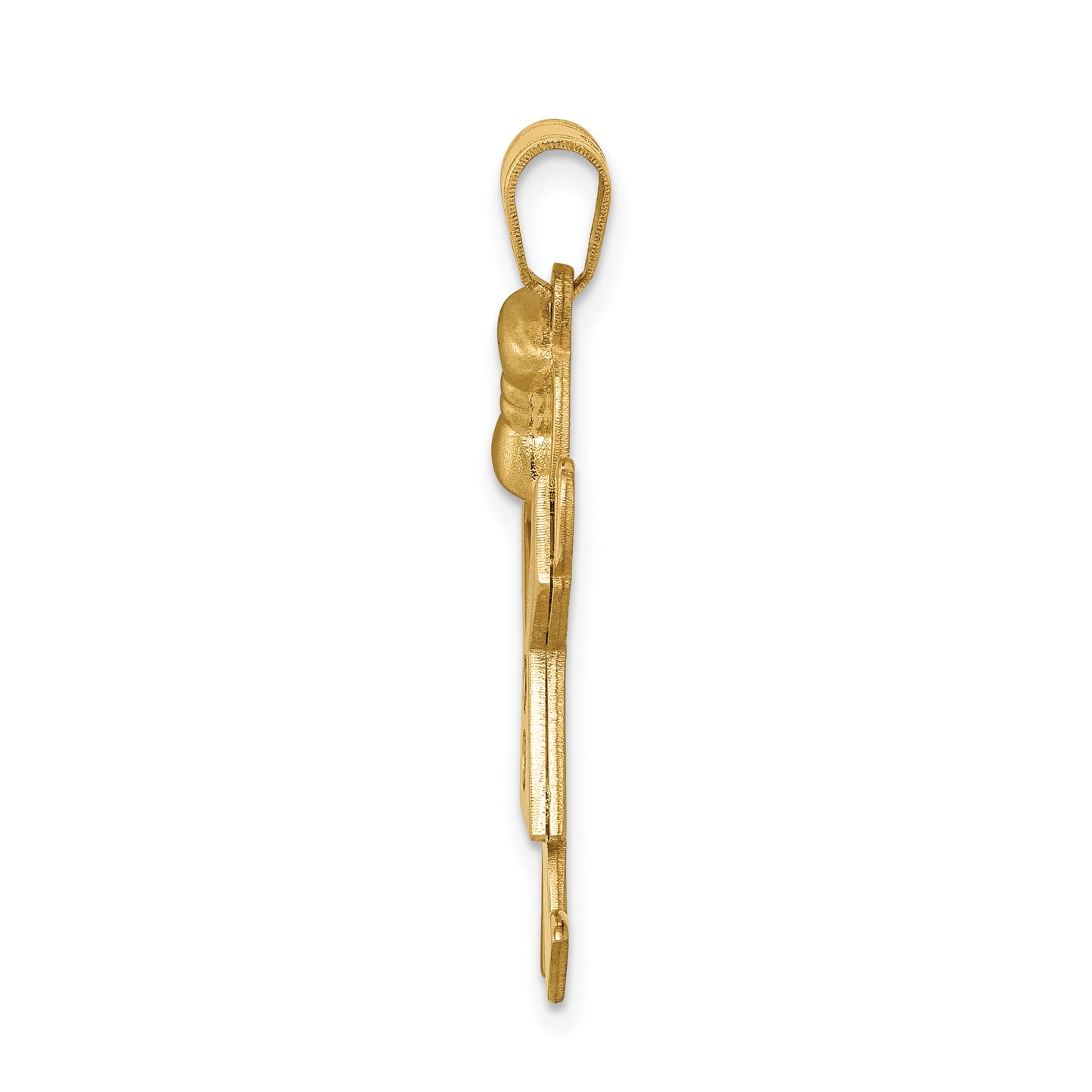 14K Yellow Gold AA Diamond Kid Pendant