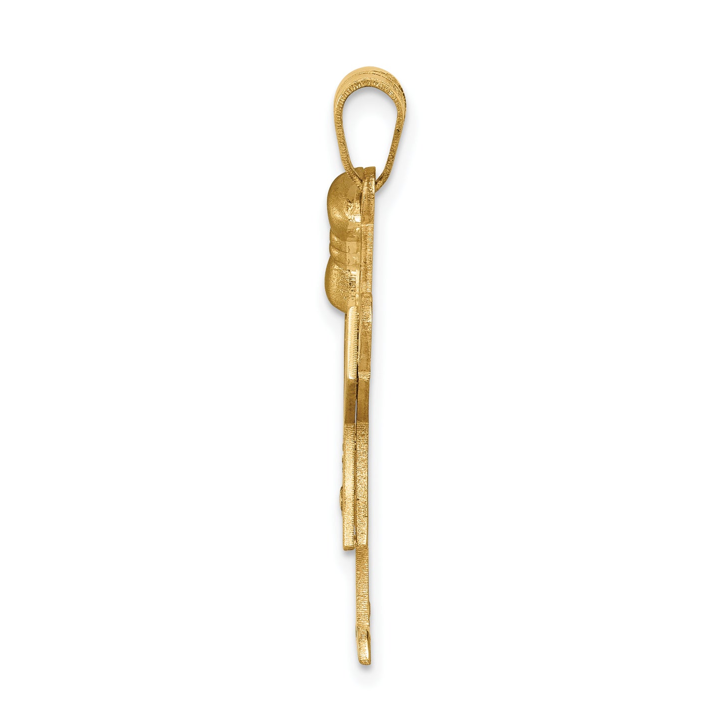 14K Yellow Gold AA Diamond Kid Pendant