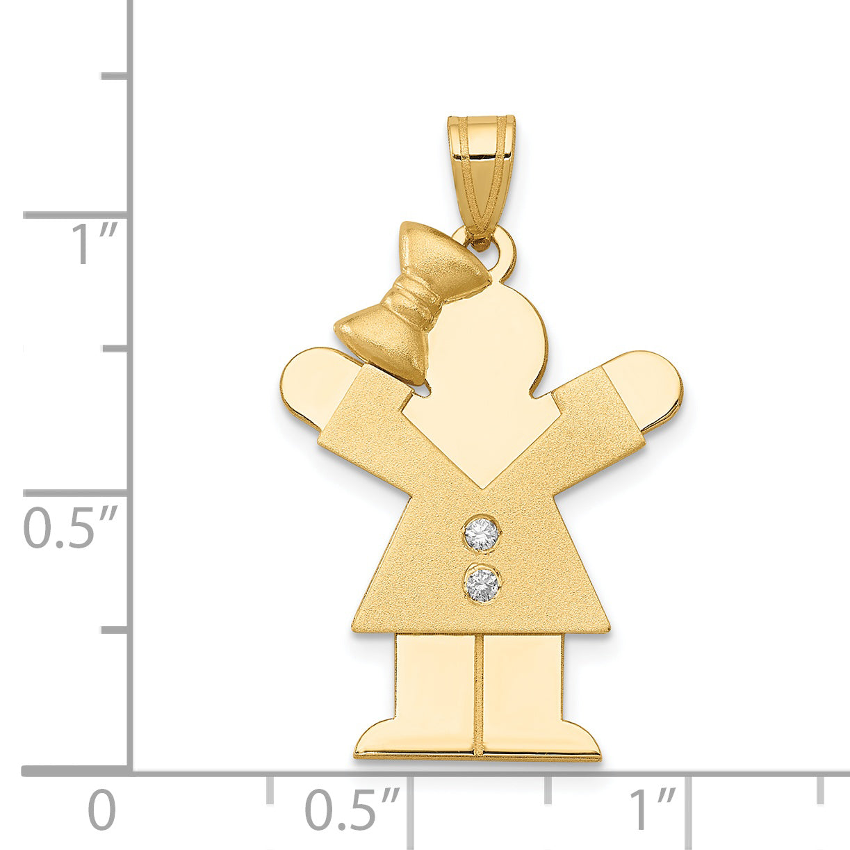 14K Yellow Gold AA Diamond Kid Pendant