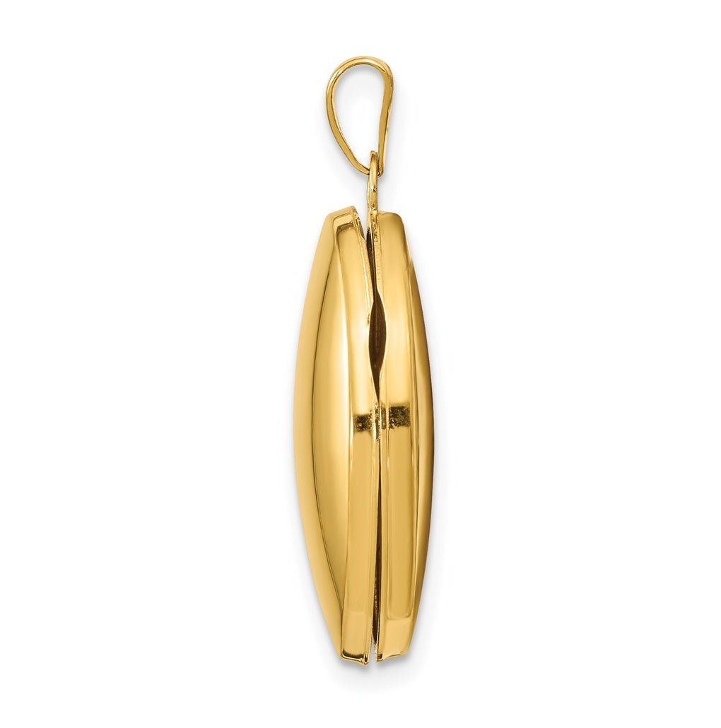 14K Yellow Gold Polished Oval Locket – Elegant Jewelry Gift for Birthday, Anniversary, Engagement, Wedding