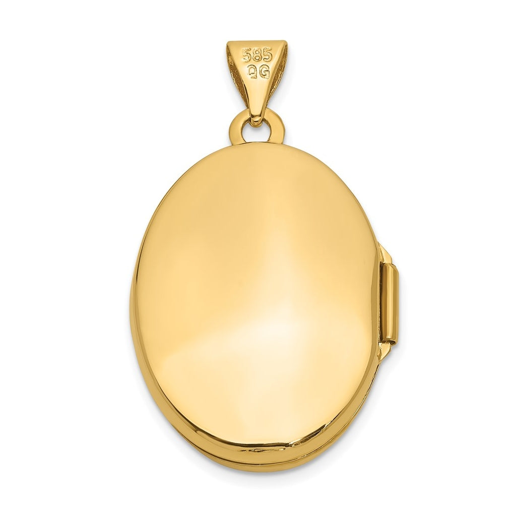 14K Yellow Gold Hand Engraved Floral Oval Locket – Elegant Jewelry Gift for Birthday, Anniversary, Engagement, Wedding