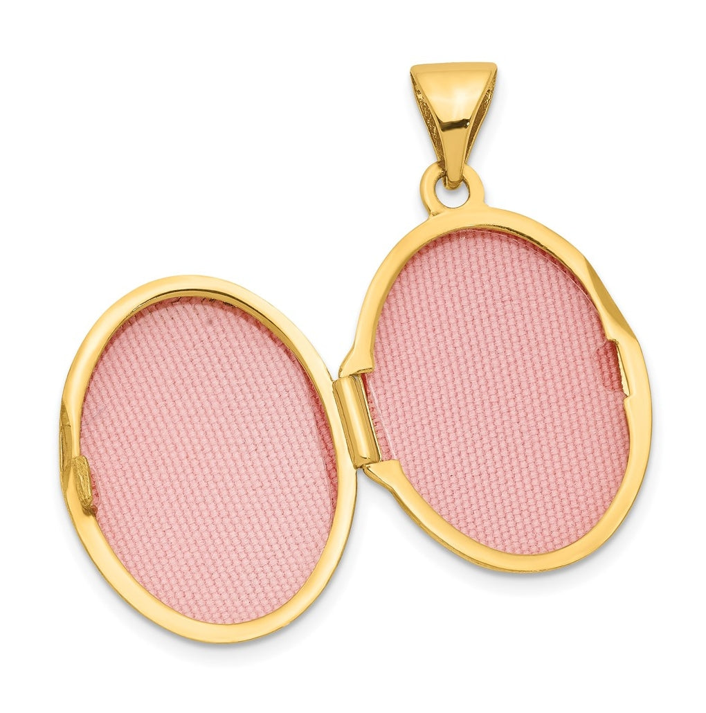 14K Yellow Gold Floral Oval Locket – Elegant Jewelry Gift for Birthday, Anniversary, Engagement, Wedding