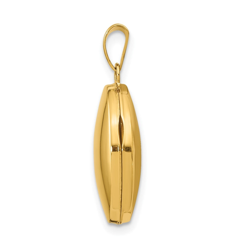 14k Yellow Gold Plain Polished Oval Locket – Elegant Jewelry Gift for Birthday, Anniversary, Engagement, Wedding