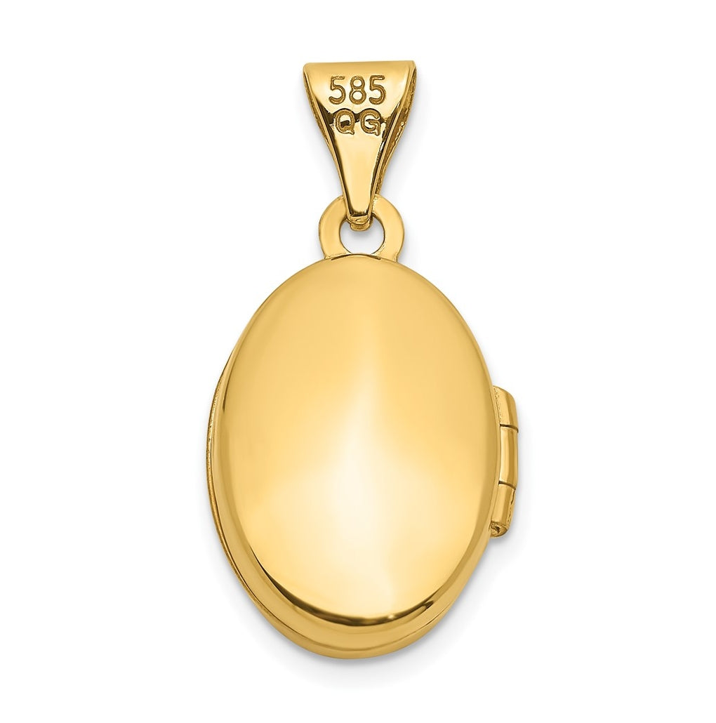 14K Yellow Gold Beaded Scroll Design Oval Locket – Elegant Jewelry Gift for Birthday, Anniversary, Engagement, Wedding