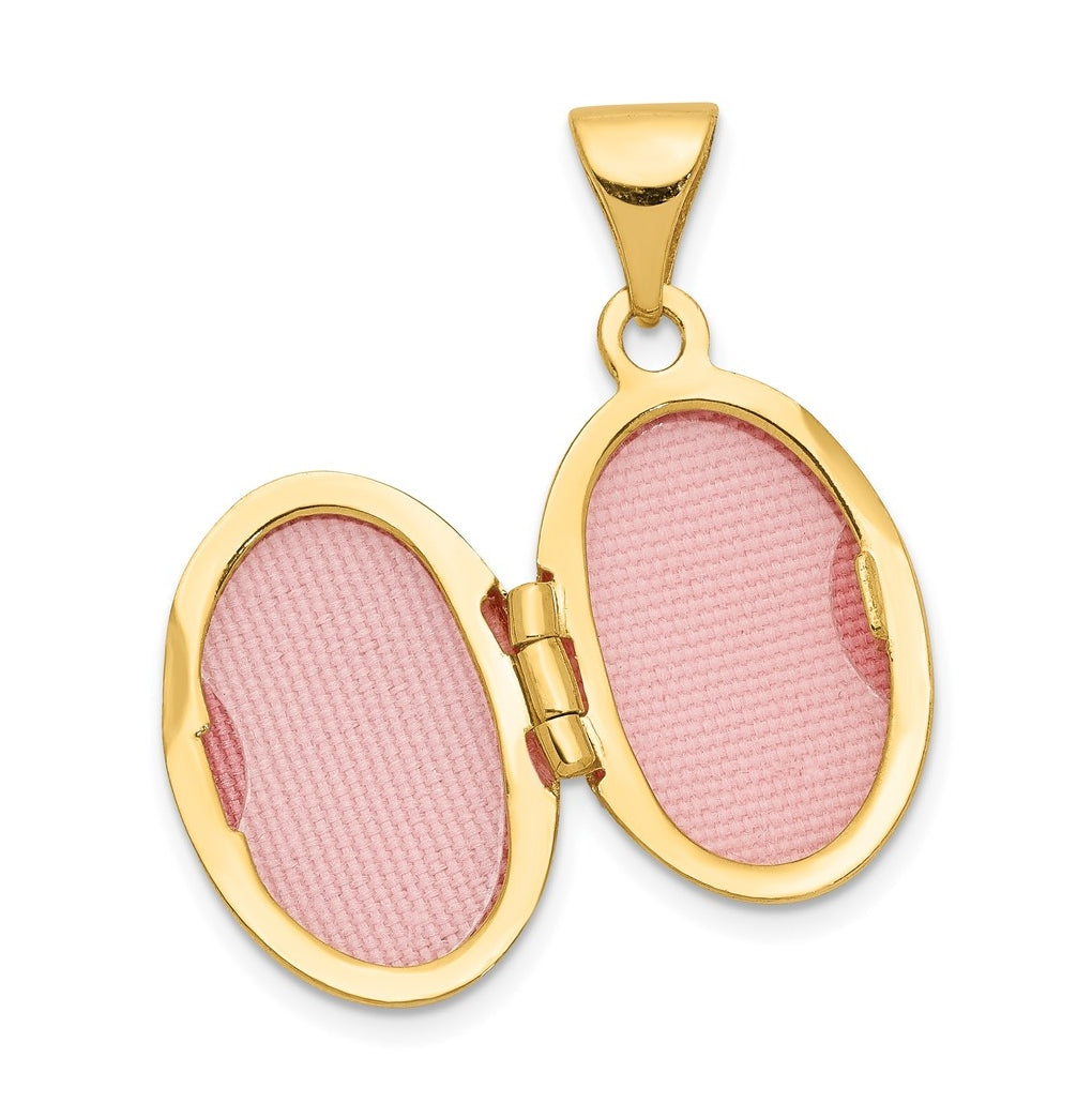 14K Yellow Gold Beaded Scroll Design Oval Locket – Elegant Jewelry Gift for Birthday, Anniversary, Engagement, Wedding
