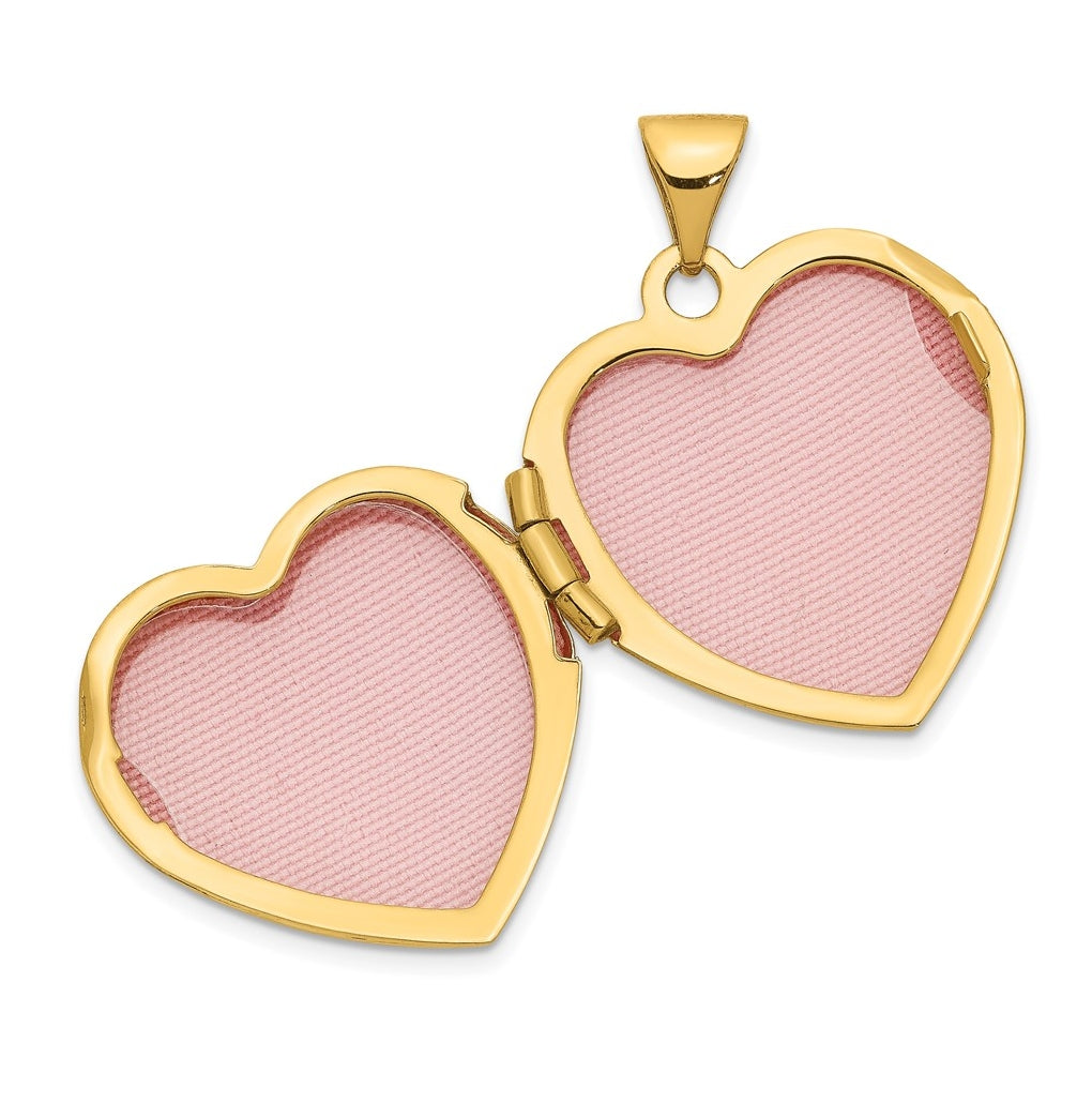 14K Yellow Gold Domed Heart Locket – Elegant Jewelry Gift for Birthday, Anniversary, Engagement, Wedding