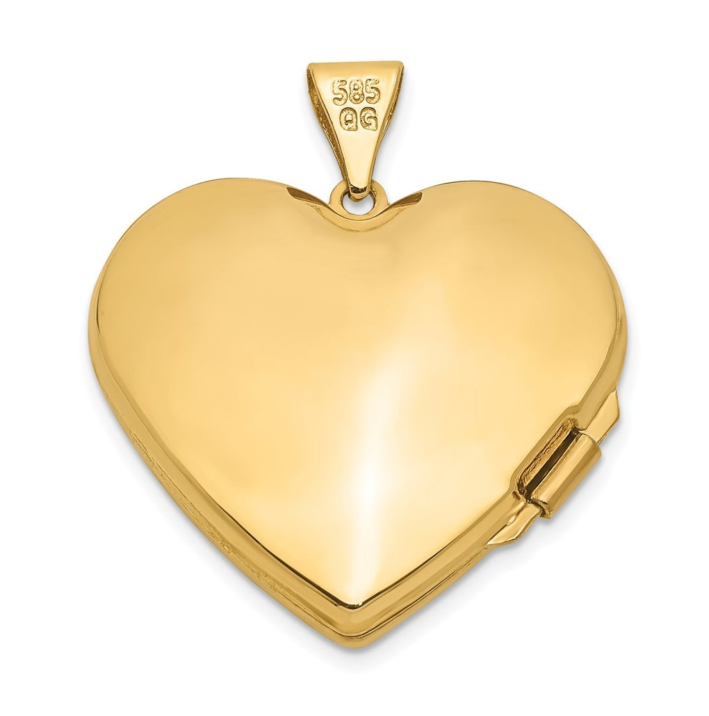 14K Yellow Gold Diamond Floral Family Heart Locket – Elegant Jewelry Gift for Birthday, Anniversary, Engagement, Wedding