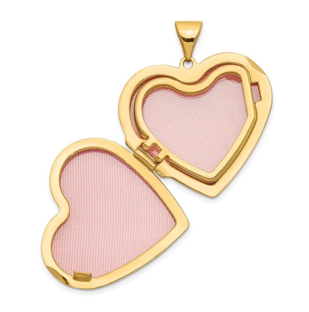 14K Yellow Gold Diamond Floral Family Heart Locket – Elegant Jewelry Gift for Birthday, Anniversary, Engagement, Wedding