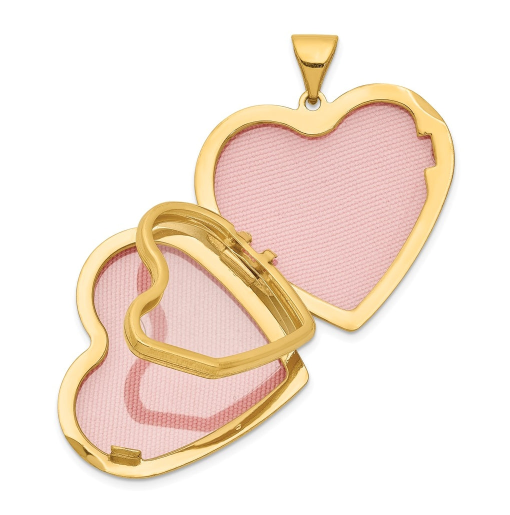 14K Yellow Gold Diamond Floral Family Heart Locket – Elegant Jewelry Gift for Birthday, Anniversary, Engagement, Wedding