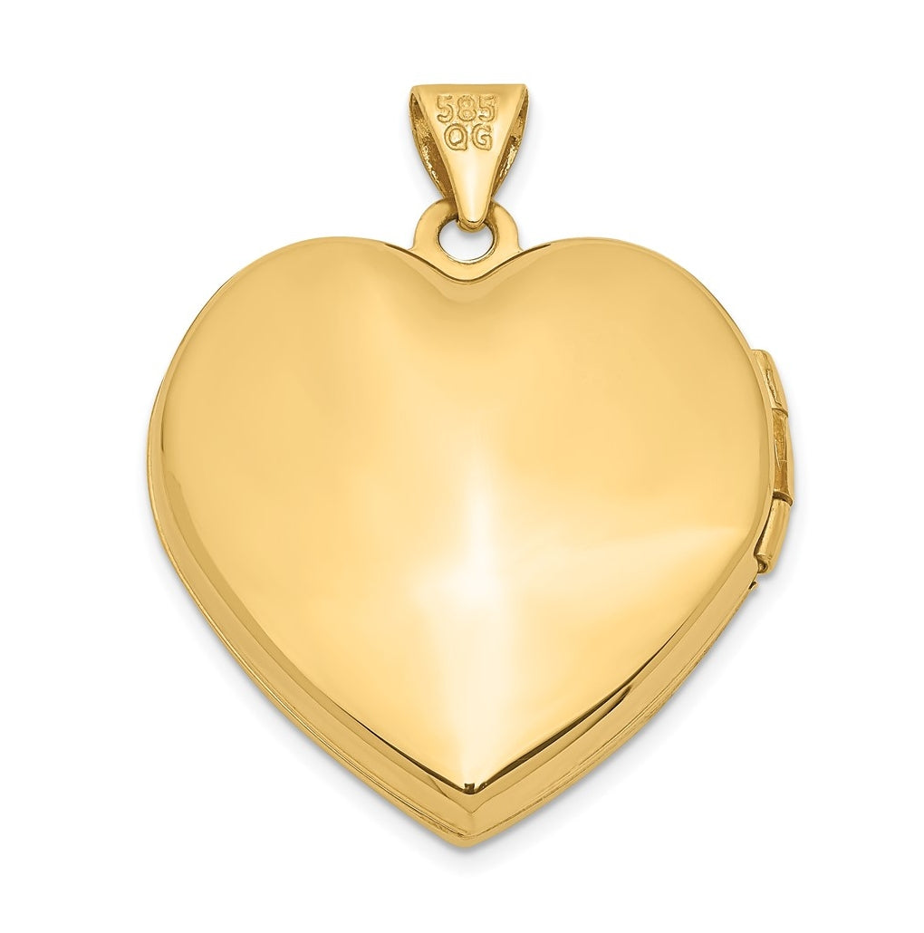 14k Yellow Gold w/Rhodium Floral Heart Locket – Elegant Jewelry Gift for Birthday, Anniversary, Engagement, Wedding