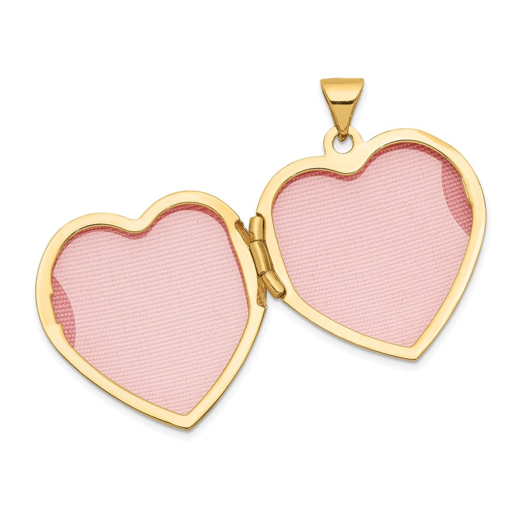 14k Yellow Gold w/Rhodium Floral Heart Locket – Elegant Jewelry Gift for Birthday, Anniversary, Engagement, Wedding