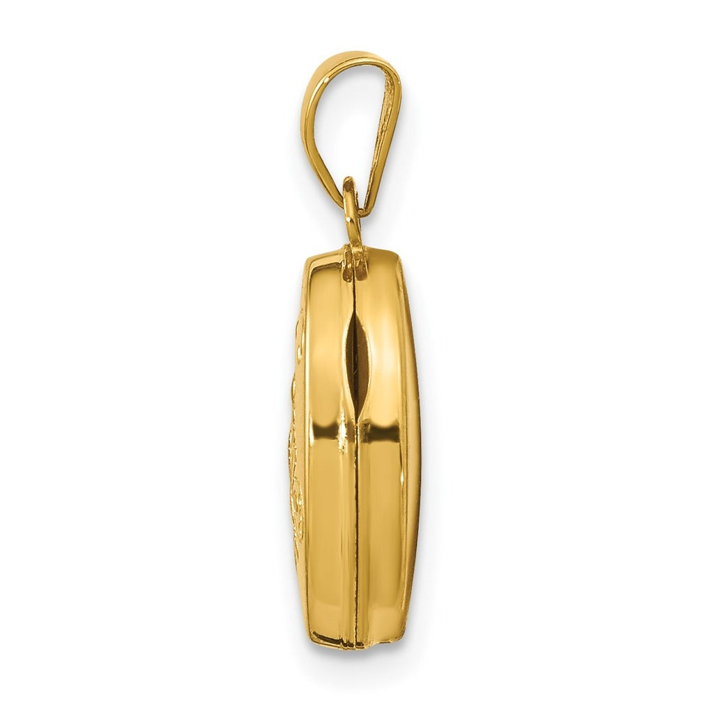 14K Yellow Gold Diamond Oval Locket – Elegant Jewelry Gift for Birthday, Anniversary, Engagement, Wedding