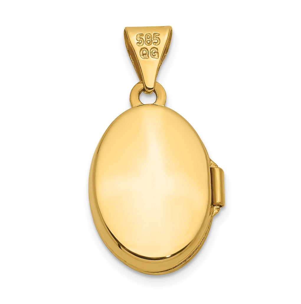 14K Yellow Gold Diamond Oval Locket – Elegant Jewelry Gift for Birthday, Anniversary, Engagement, Wedding