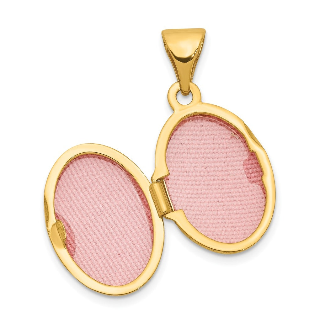 14K Yellow Gold Diamond Oval Locket – Elegant Jewelry Gift for Birthday, Anniversary, Engagement, Wedding