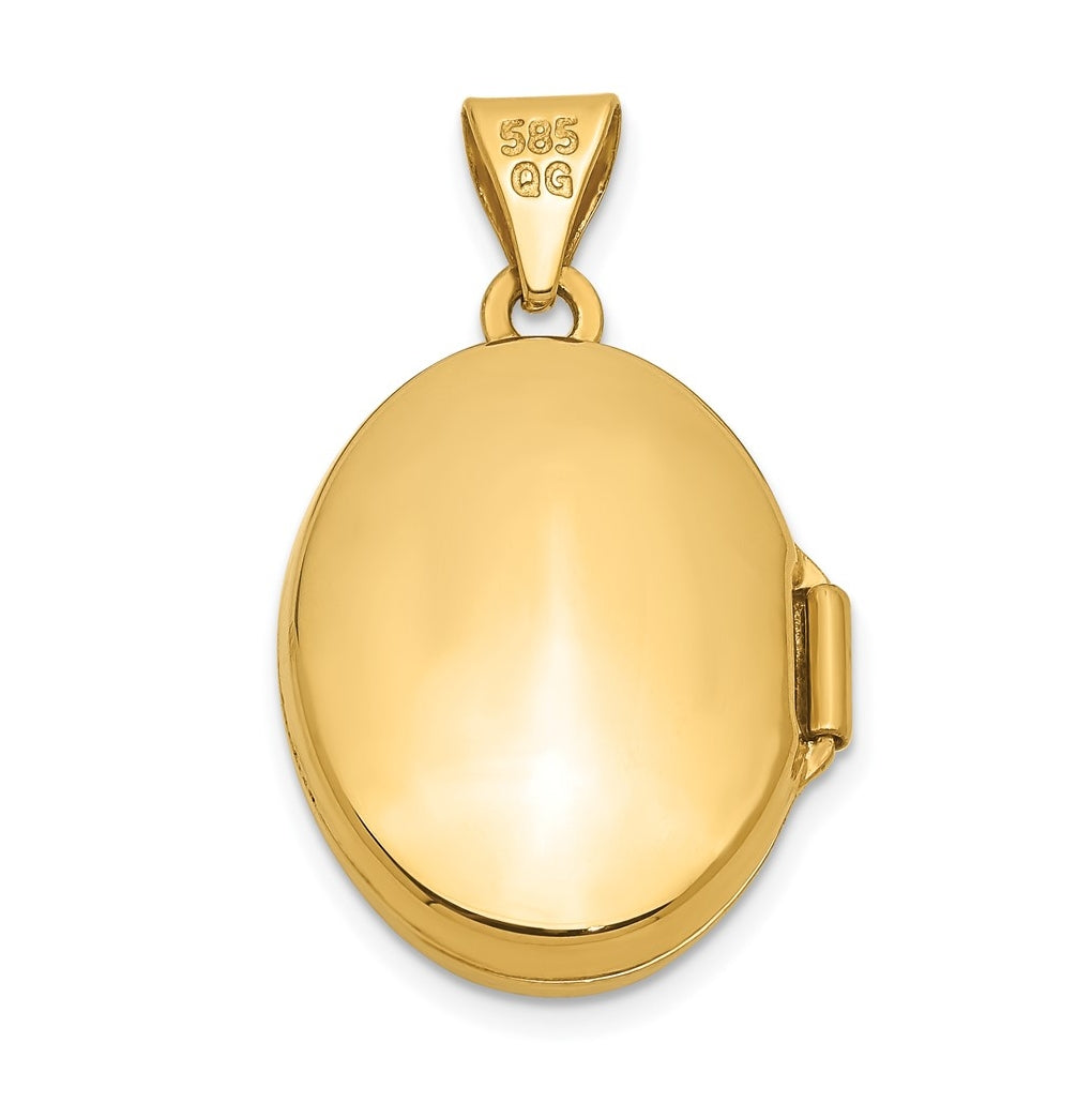 14K Yellow Gold Diamond Oval Locket – Elegant Jewelry Gift for Birthday, Anniversary, Engagement, Wedding
