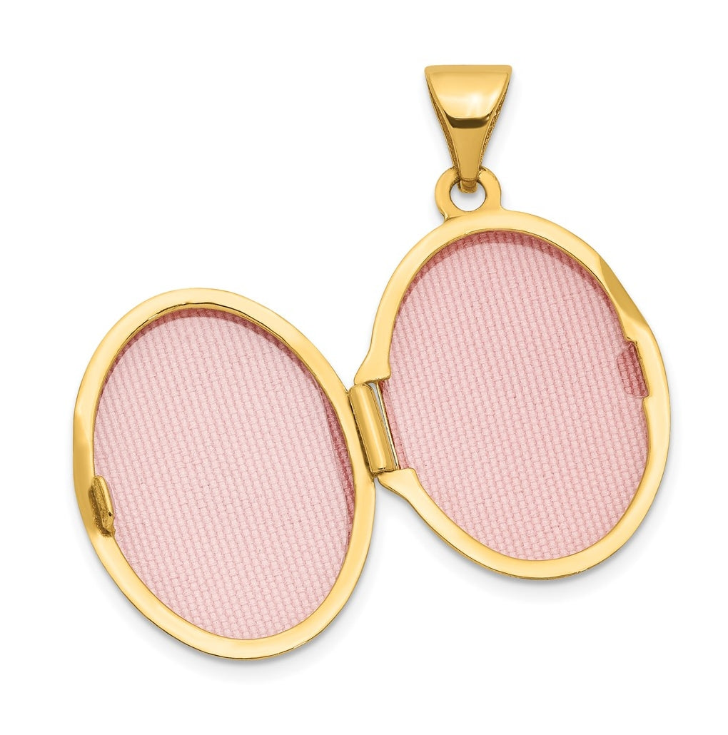 14K Yellow Gold Diamond Oval Locket – Elegant Jewelry Gift for Birthday, Anniversary, Engagement, Wedding