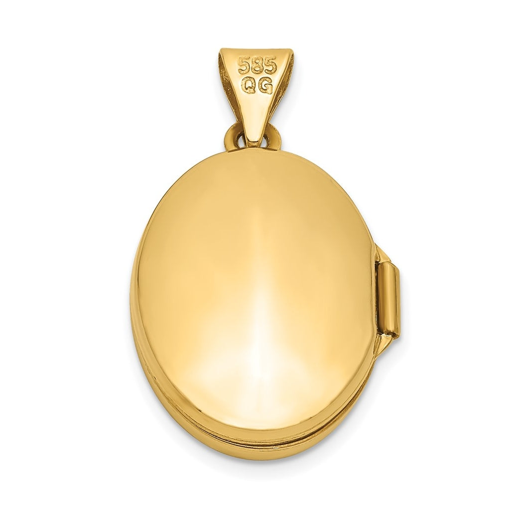 14K Yellow Gold Scroll Oval Locket – Elegant Jewelry Gift for Birthday, Anniversary, Engagement, Wedding