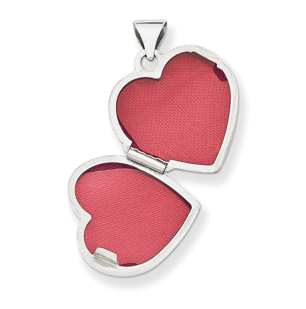 14k White Gold Double Heart Locket – Elegant Jewelry Gift for Birthday, Anniversary, Engagement, Wedding