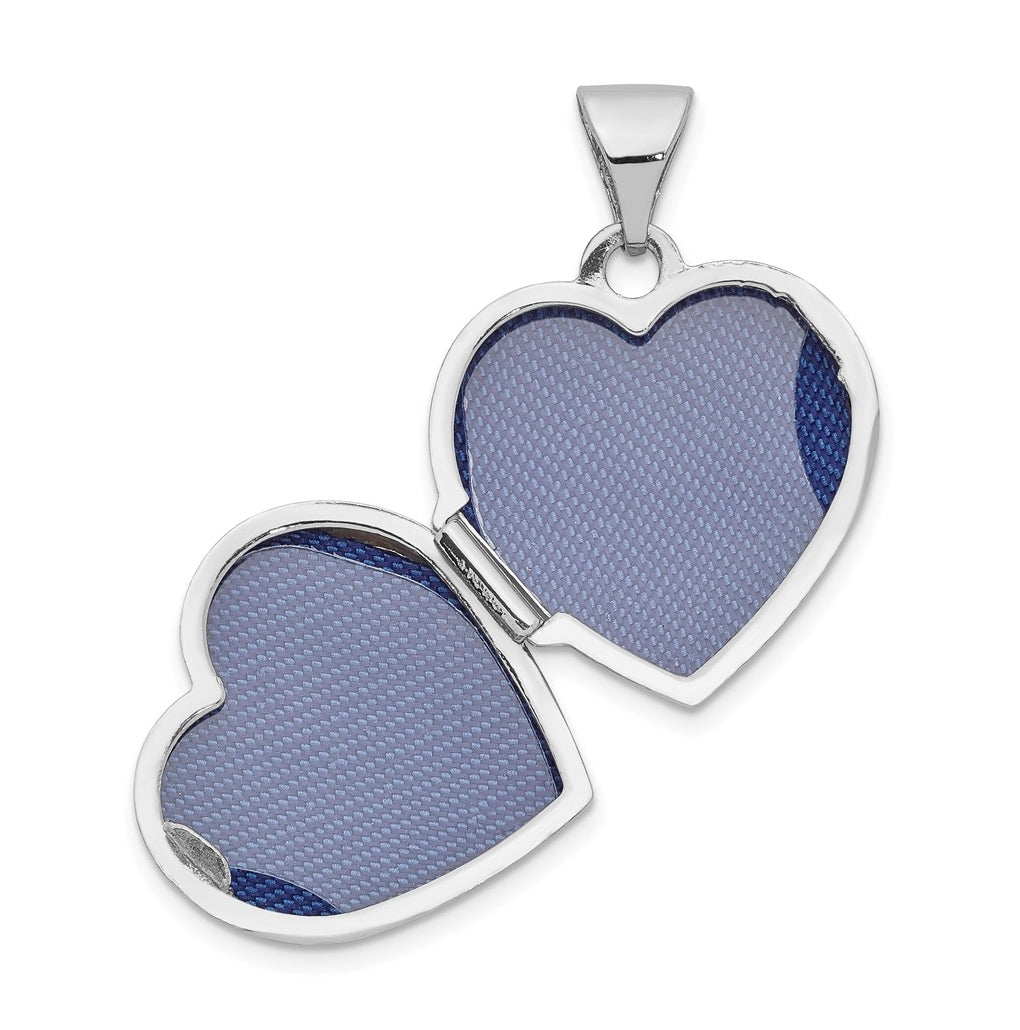 14k White Gold Scroll Pattern Heart Locket – Elegant Jewelry Gift for Birthday, Anniversary, Engagement, Wedding