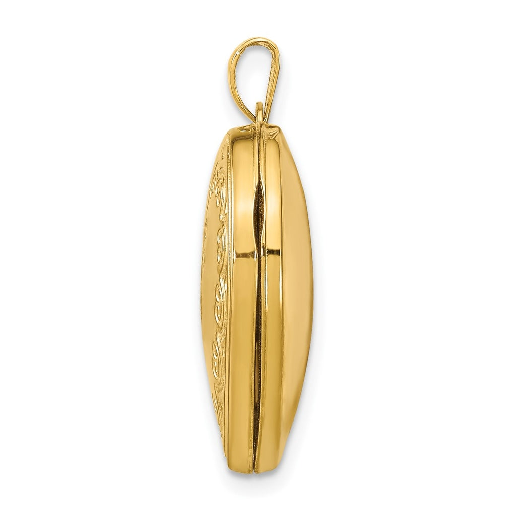 14K Yellow Gold Heart Locket – Elegant Jewelry Gift for Birthday, Anniversary, Engagement, Wedding