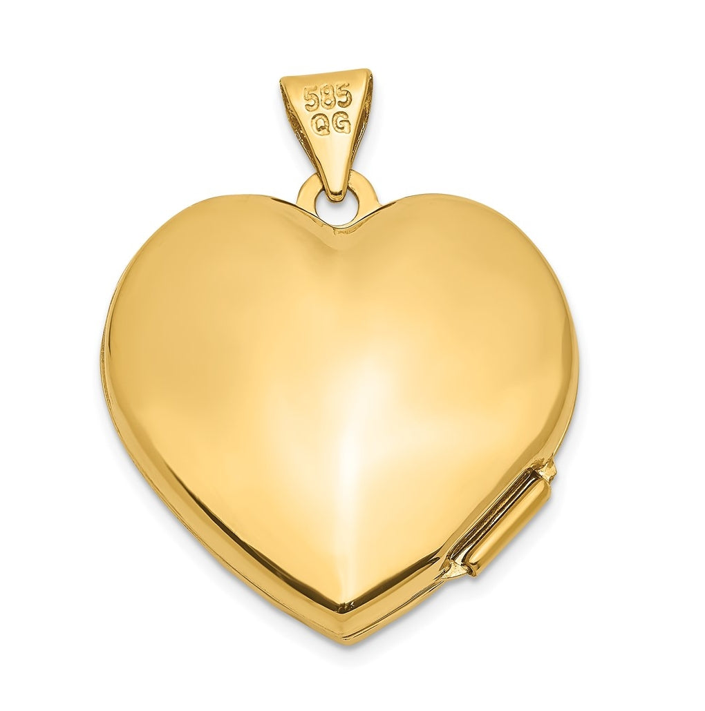 14K Yellow Gold Heart Locket – Elegant Jewelry Gift for Birthday, Anniversary, Engagement, Wedding