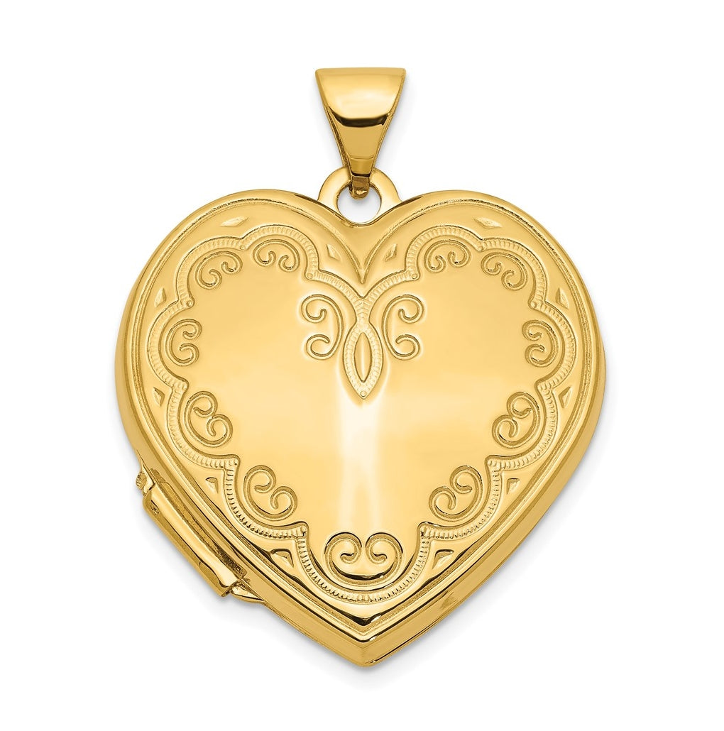 14K Yellow Gold Heart Locket – Elegant Jewelry Gift for Birthday, Anniversary, Engagement, Wedding