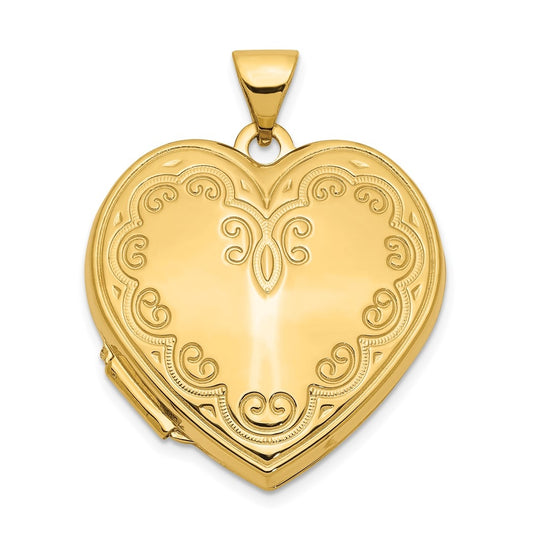 14K Yellow Gold Heart Locket – Elegant Jewelry Gift for Birthday, Anniversary, Engagement, Wedding