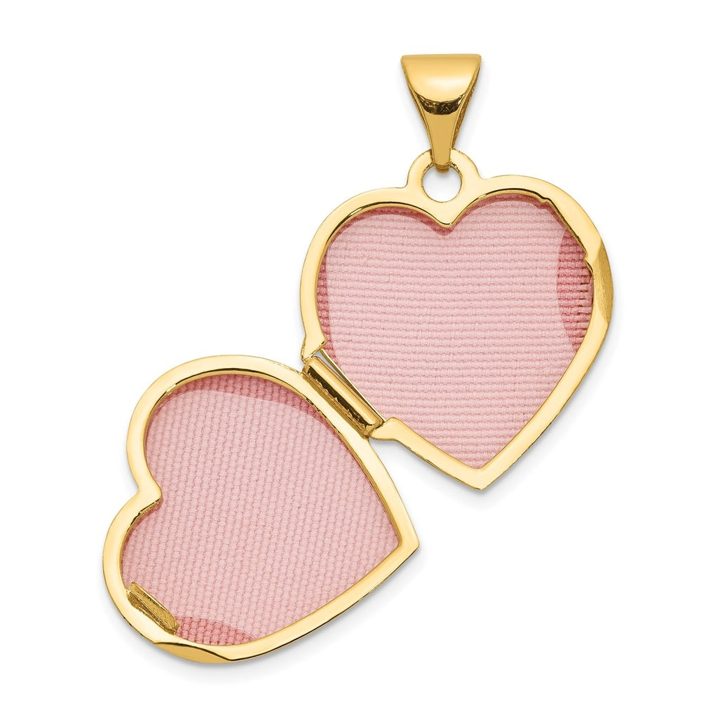 14K Yellow Gold Reversible Floral Love You Always Heart Locket – Elegant Jewelry Gift for Birthday, Anniversary, Engagement, Wedding