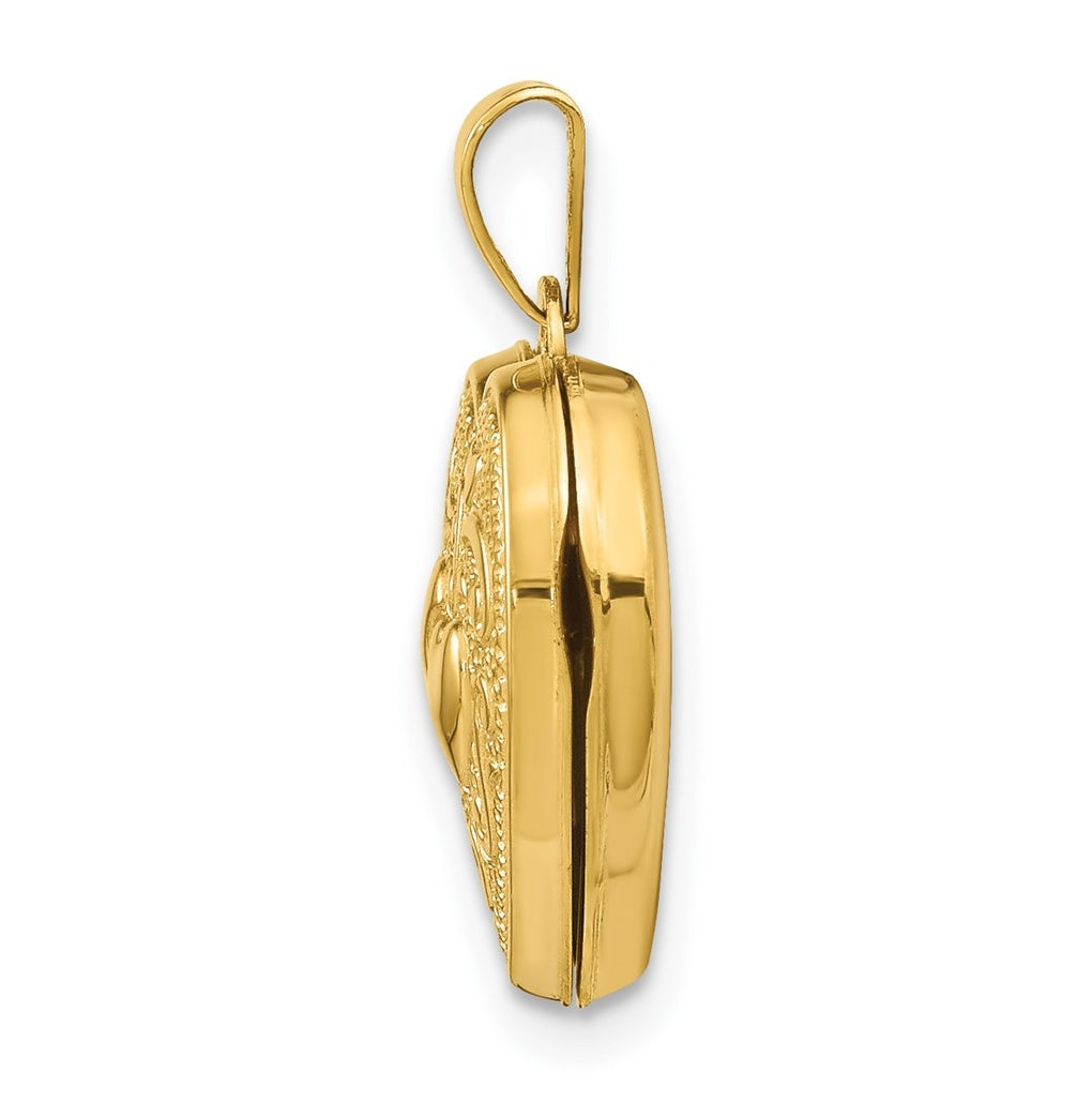 14K Yellow Gold Double Heart Locket – Elegant Jewelry Gift for Birthday, Anniversary, Engagement, Wedding