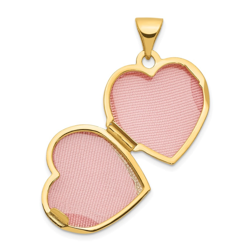 14K Yellow Gold Double Heart Locket – Elegant Jewelry Gift for Birthday, Anniversary, Engagement, Wedding