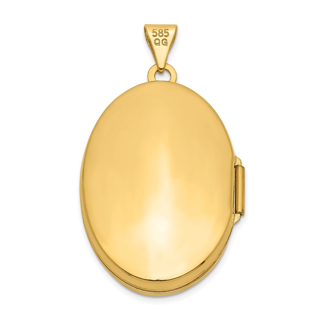 14k Yellow Gold Scroll Oval Locket – Elegant Jewelry Gift for Birthday, Anniversary, Engagement, Wedding