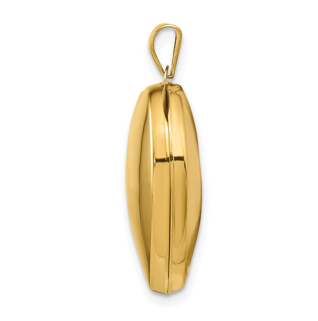 14K Yellow Gold Domed Heart Family Locket – Elegant Jewelry Gift for Birthday, Anniversary, Engagement, Wedding