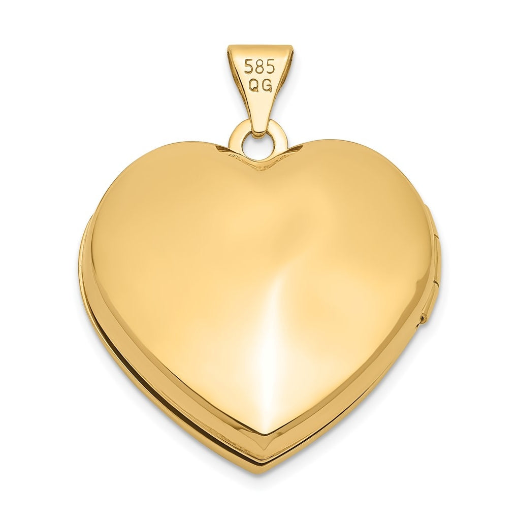 14K Yellow Gold Domed Heart Family Locket – Elegant Jewelry Gift for Birthday, Anniversary, Engagement, Wedding