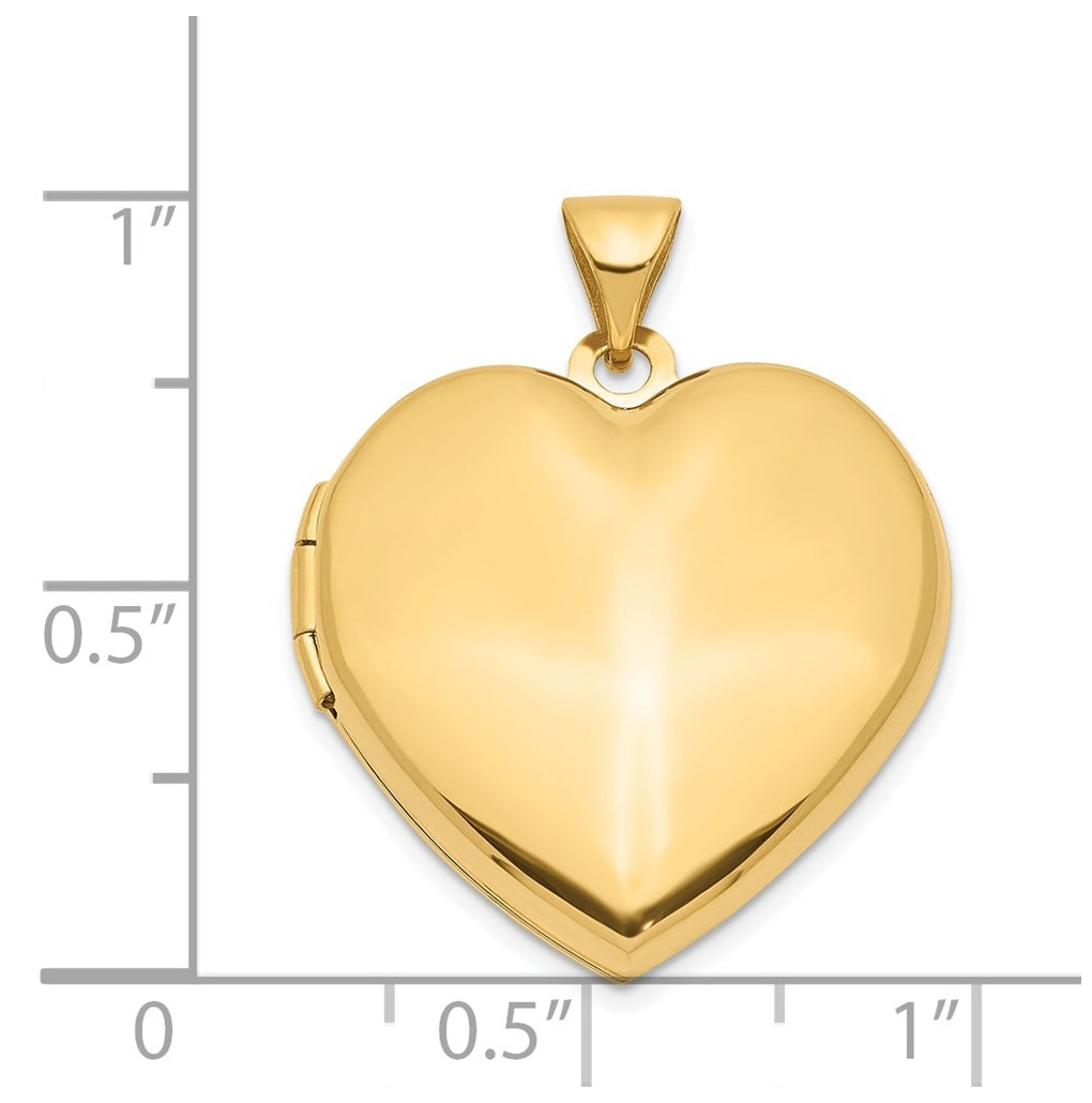 14K Yellow Gold Domed Heart Family Locket – Elegant Jewelry Gift for Birthday, Anniversary, Engagement, Wedding