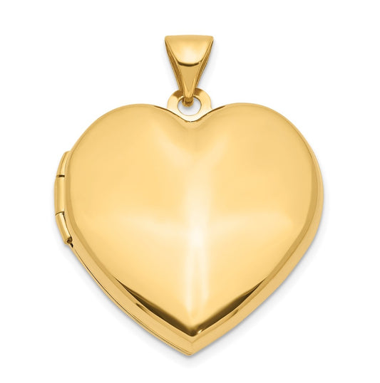 14K Yellow Gold Domed Heart Family Locket – Elegant Jewelry Gift for Birthday, Anniversary, Engagement, Wedding