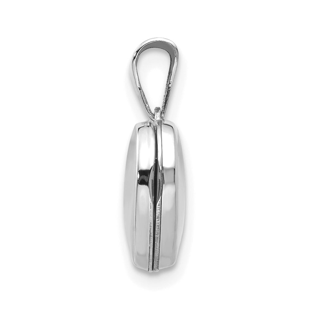 14k White Gold Polished Heart-Shaped Locket – Elegant Jewelry Gift for Birthday, Anniversary, Engagement, Wedding