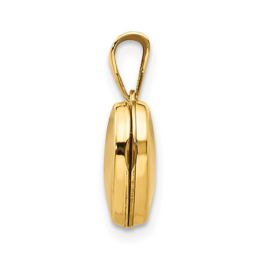 14K Yellow Gold Polished Plain Heart Locket – Elegant Jewelry Gift for Birthday, Anniversary, Engagement, Wedding