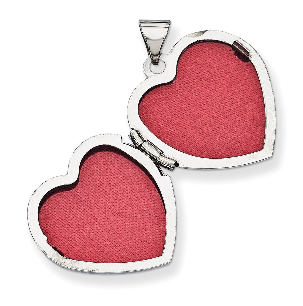 14k White Gold Diamond Heart Claddagh Locket – Elegant Jewelry Gift for Birthday, Anniversary, Engagement, Wedding
