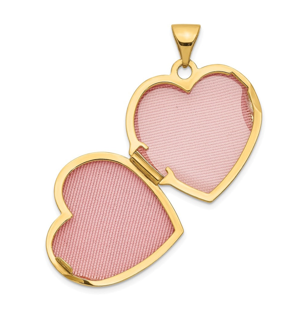 14K Yellow Gold Scrolled LOVE YOU ALWAYS Heart Locket – Elegant Jewelry Gift for Birthday, Anniversary, Engagement, Wedding