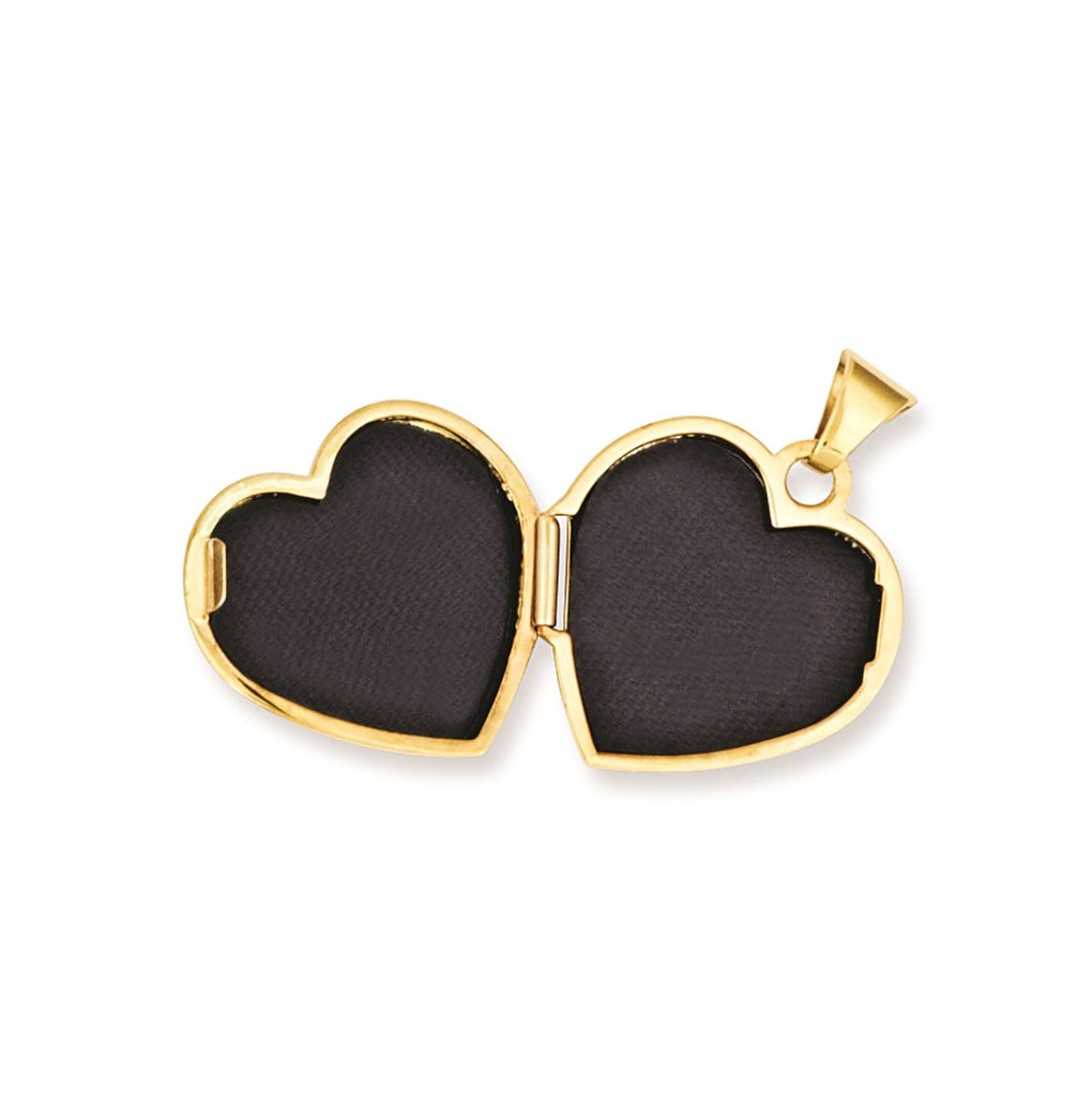 14K Yellow Gold Plain 15mm Heart Locket – Elegant Jewelry Gift for Birthday, Anniversary, Engagement, Wedding