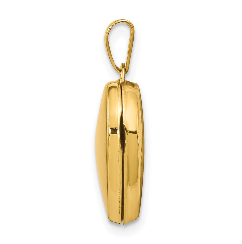 14K Yellow Gold Plain 15mm Heart Locket – Elegant Jewelry Gift for Birthday, Anniversary, Engagement, Wedding