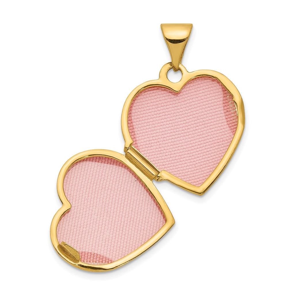14K Yellow Gold Plain 15mm Heart Locket – Elegant Jewelry Gift for Birthday, Anniversary, Engagement, Wedding