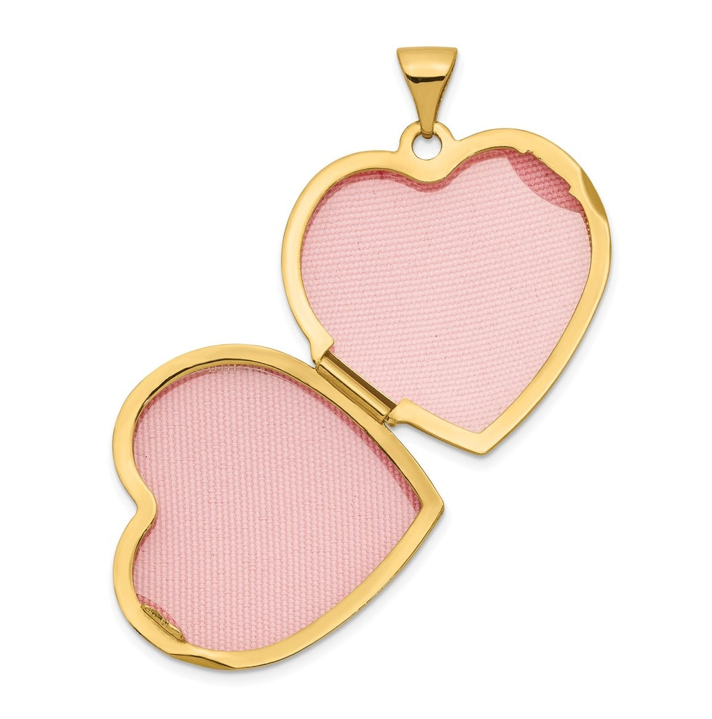 14K Yellow Gold 21mm Heart Domed Locket – Elegant Jewelry Gift for Birthday, Anniversary, Engagement, Wedding