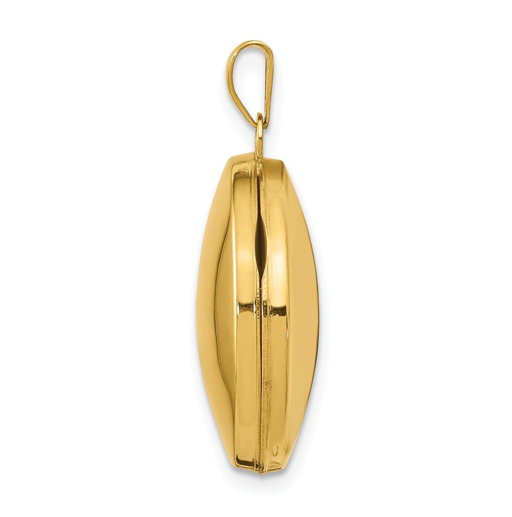 14K Yellow Gold 20mm Round Plain Domed Locket – Elegant Jewelry Gift for Birthday, Anniversary, Engagement, Wedding