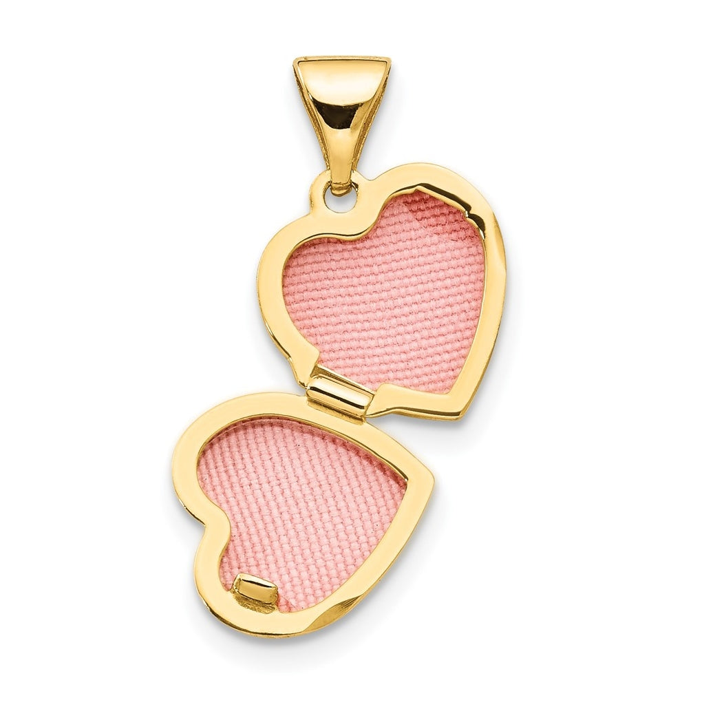14k Yellow Gold Floral Heart Locket – Elegant Jewelry Gift for Birthday, Anniversary, Engagement, Wedding