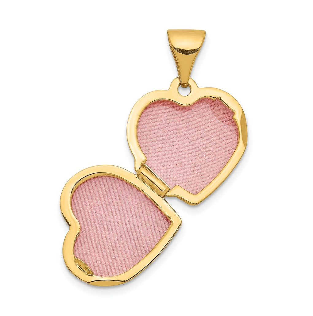 14K Yellow Gold w/ White Rhodium 12mm Diamond Heart Locket – Elegant Jewelry Gift for Birthday, Anniversary, Engagement, Wedding