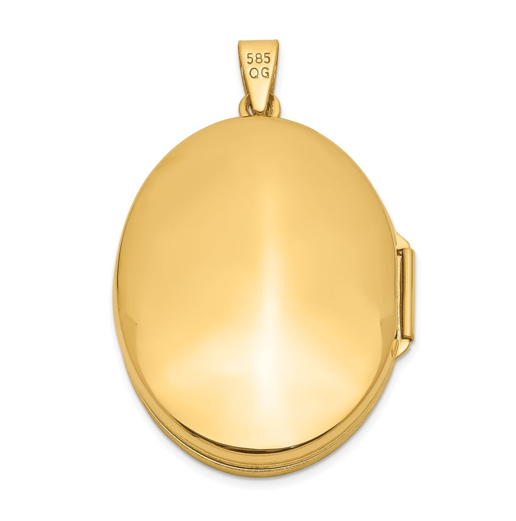 14k Yellow Gold 31mm Oval Scroll Locket – Elegant Jewelry Gift for Birthday, Anniversary, Engagement, Wedding
